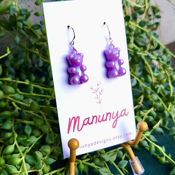 Adorable Handmade Gummy Bear Earrings - Picture 2 of 10